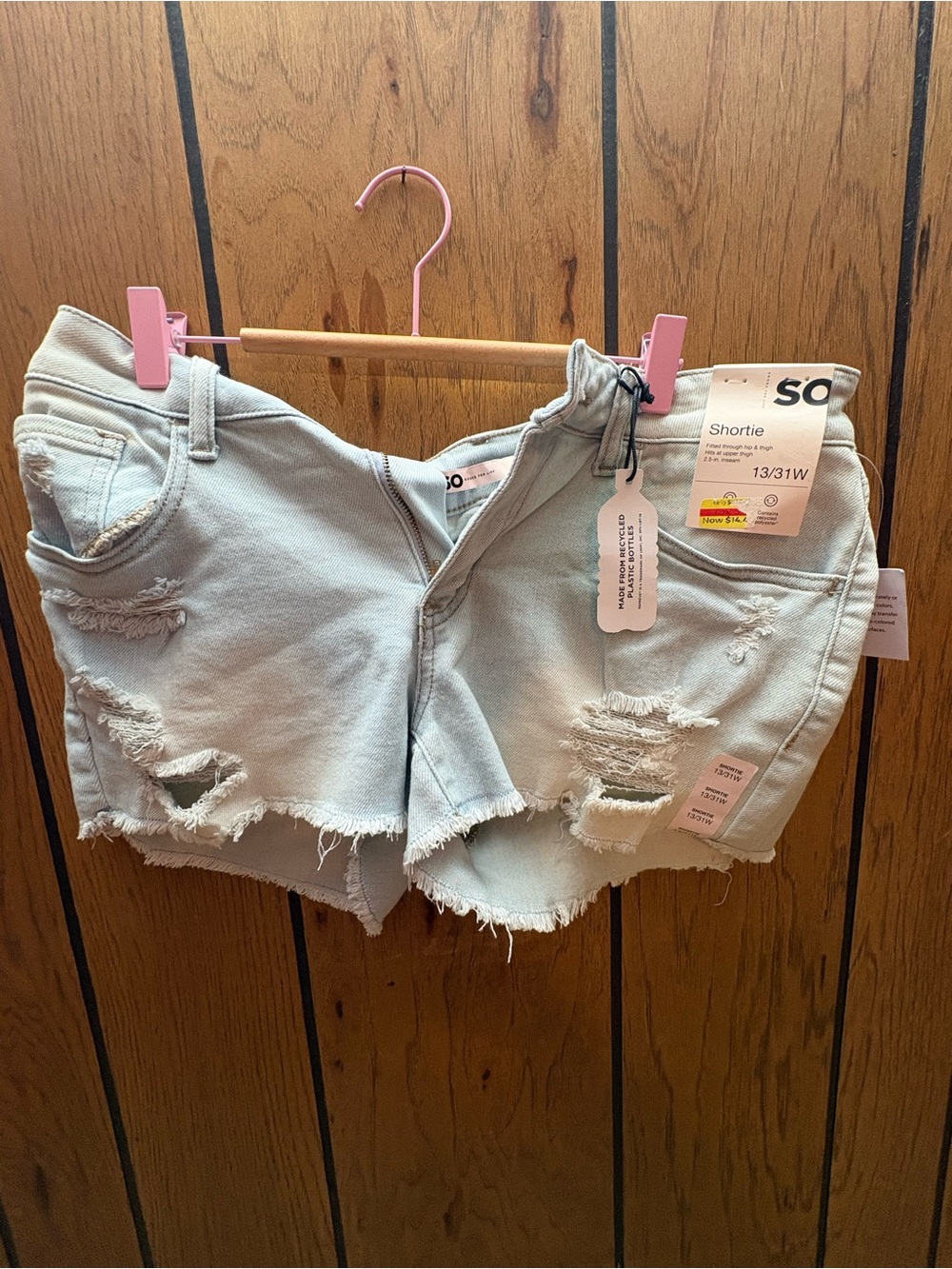 SO Light Blue Distressed Denim Cutoff Shorts